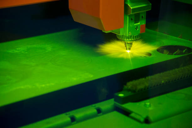 istock The laser cutter machine while cutting the sheet metal 685960912