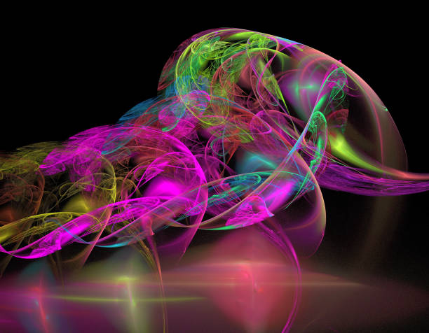 istock image of one Digital Fractal on Black Color 685961458