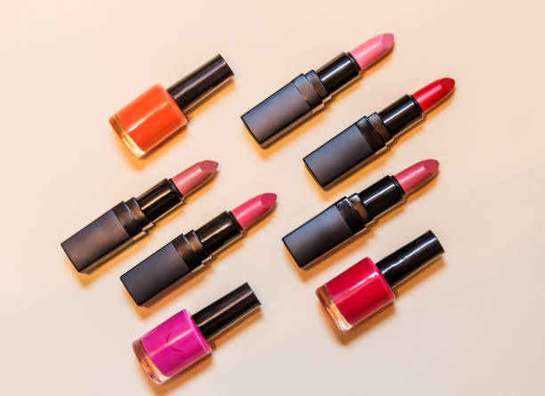 istock Set of lipsticks and nail polishes 685967734