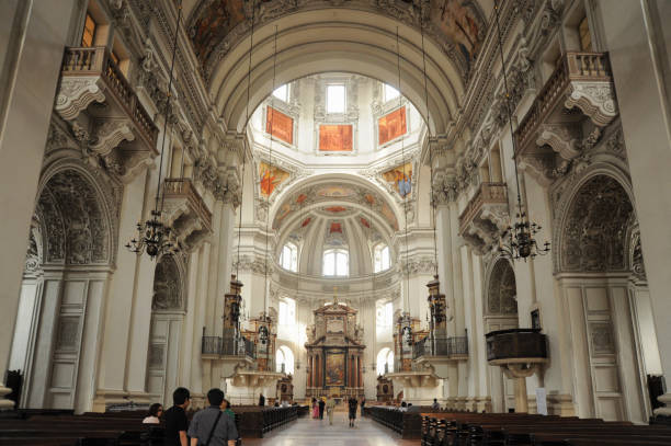 July 5, 2009, Salzburg, Austria, Dom zu Salzburg, Salzburg Cathedral a gorgeus cathedral in Salzburg displaying wonderful architectural details.  Editorial use