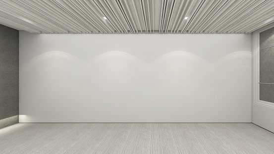 Modern Empty Room, 3d render interior design, mock up illustration