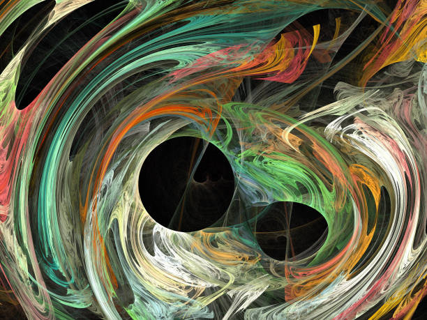 istock image of one Digital Fractal on Black Color 685980258