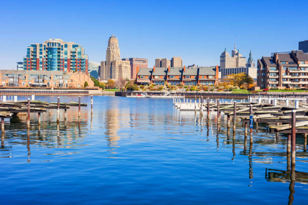 Downtown waterfront in Buffalo USA