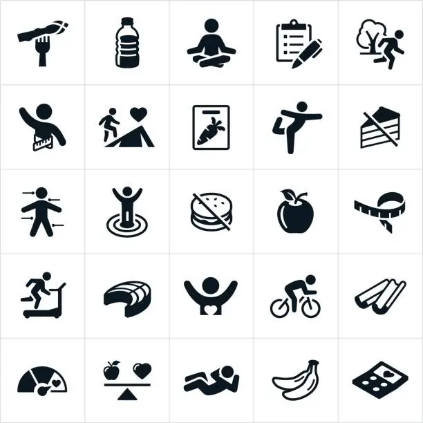 Vector illustration of Healthy Lifestyle Icons