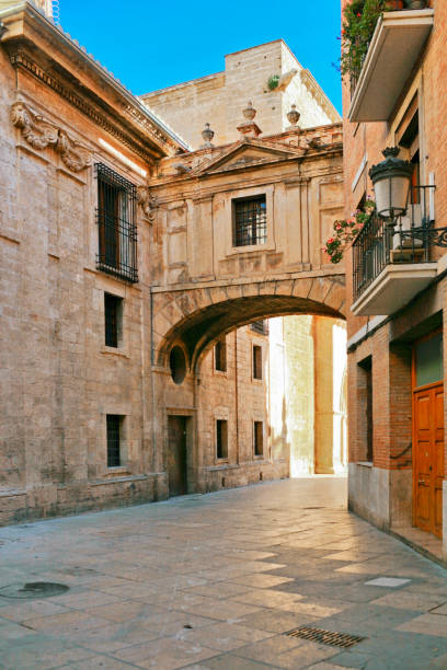 istock Street of old Spanish town. 686013192