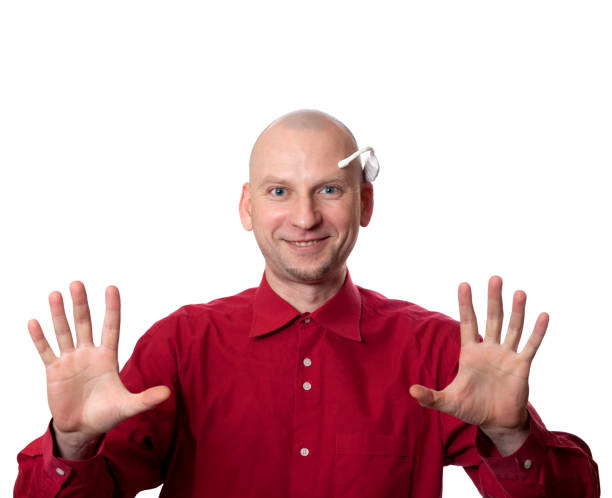 istock Portrait of young man with EEG headset on head 686013550