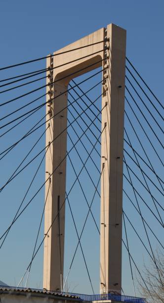 istock Single-hoisted cable-stayed bridge in Alcoy - Costa Blanca - Spain 686037024