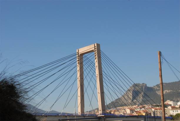 istock Single-hoisted cable-stayed bridge in Alcoy - Costa Blanca - Spain 686051504