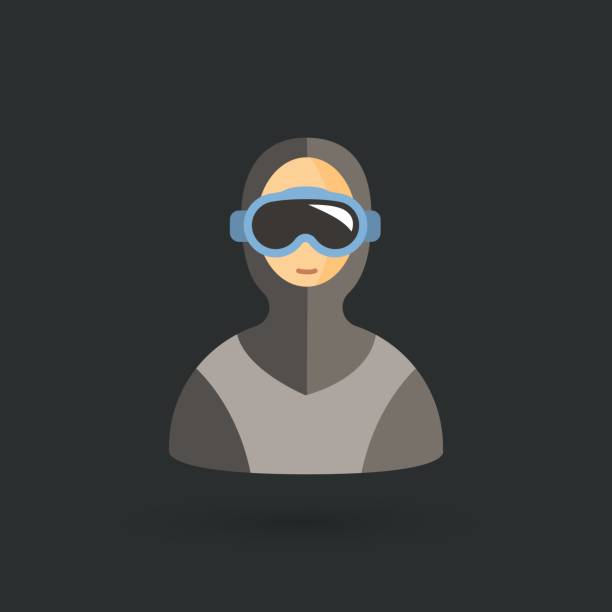 free diver icon This is a vector illustration of free diver icon sabotage icon stock illustrations