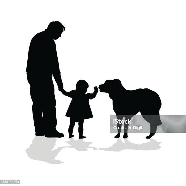 Canine Learning Family Stock Illustration - Download Image Now - Dog, Grandfather, Adult