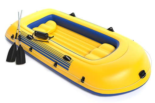 3d illustration of an inflatable boat