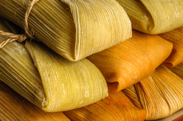 istock Mexican tamales made of corn and chicken 686120672
