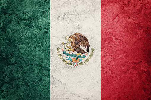 Grunge Mexico flag. Mexican flag with grunge texture.