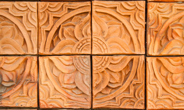 istock Closeup of Thai flower design pattern 686130164