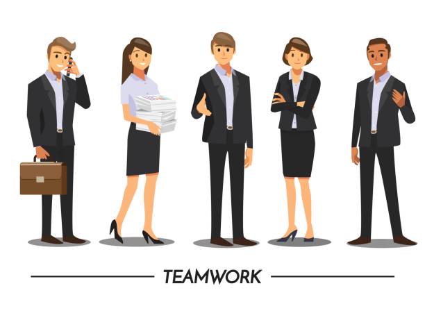 geschäft leute teamwork, vektor-illustration-cartoon-figur. - teamwork meeting team cartoon stock-grafiken, -clipart, -cartoons und -symbole