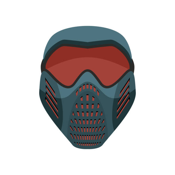 istock Protective helmet Scary. Sports respirator future. paintball mask. Alien motorcycle helm 686139212