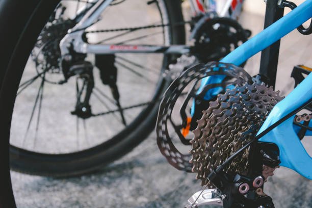 istock close-up Bicycle wheel and Bicycle plate 686143886
