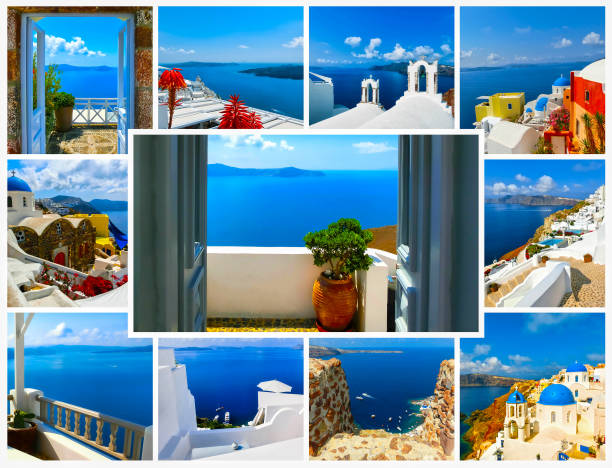 istock Set of summer photos in Santorini, Greece 686149652