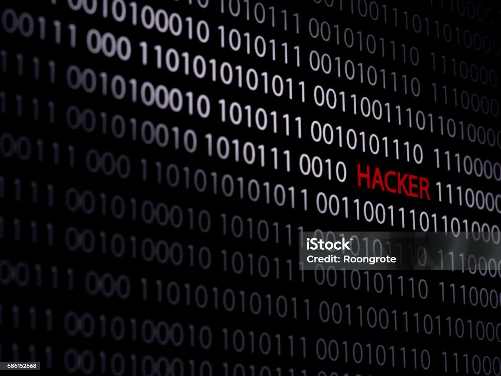 Hackers Binary String Computer Screen Shot With Binary Code And Hacker Text Great Concept For ...