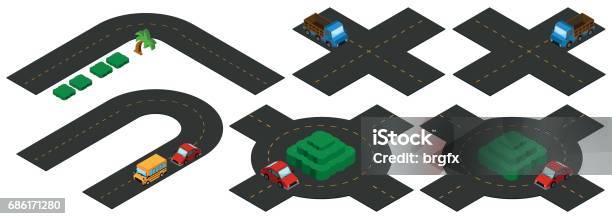 Isometic Intersection Isometric Intersections On White Background Stock Illustration ...