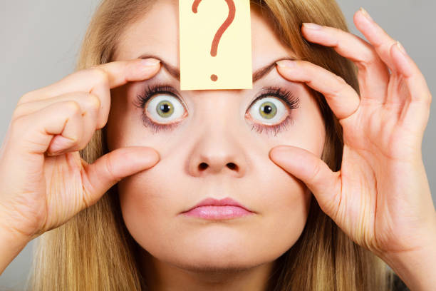 istock Woman having weirdly wide open eyes 686176266