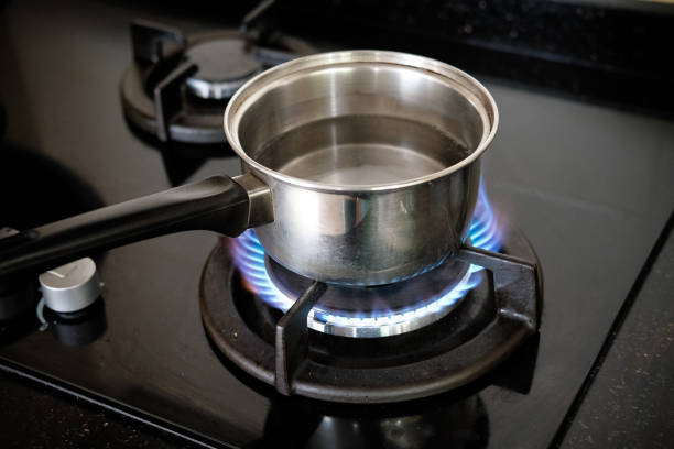 istock Pot was placed on gas stove 686181396