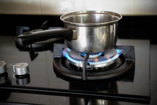 istock Pot was placed on gas stove 686181398