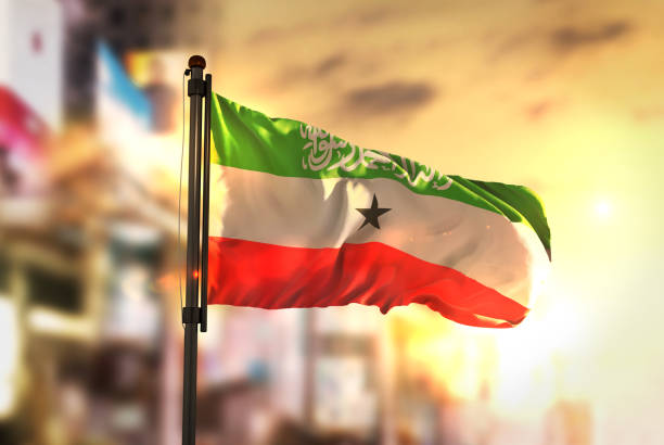 istock Somaliland Flag Against City Blurred Background At Sunrise Backlight 686182198