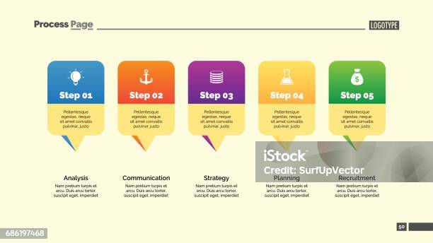 5 Pointer Vector Image Five Pointers Slide Template Stock Illustration - Download Image Now ...