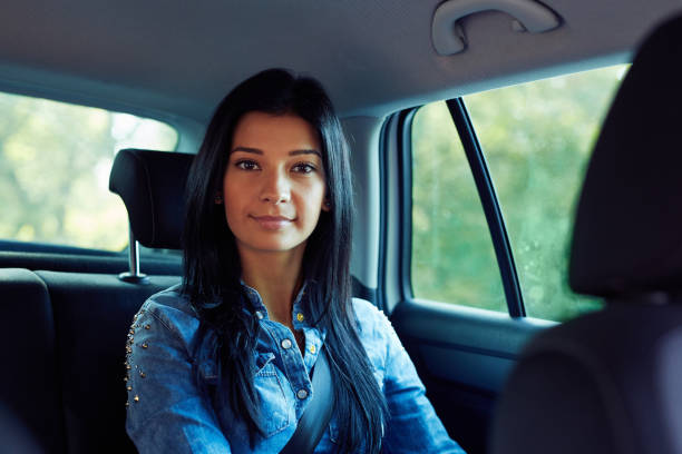istock Young woman sitting in the car 686199258