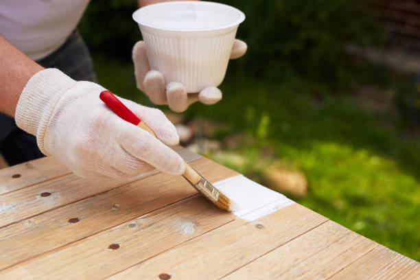 istock Close up paintbrush in male hand 686211852