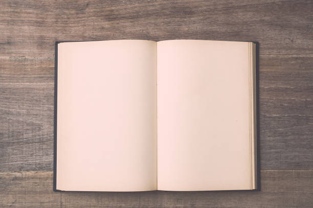 istock Old book on wooden plank background 686225794