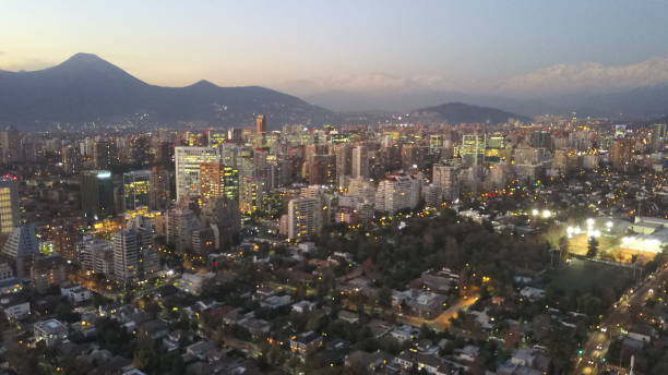 istock City lights and night falls in Santiago, Chile 686235340