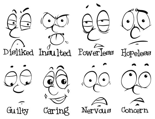 Human expressions and words Human expressions and words illustration clip art of a yuck mouth stock illustrations