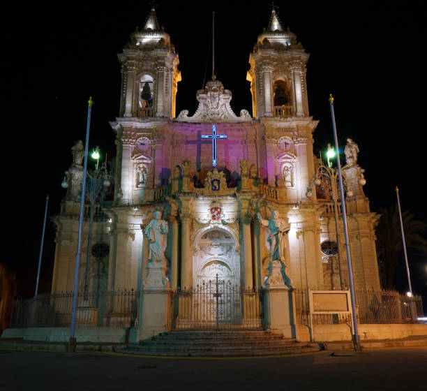 istock Zabbar Parish Church in the night lights 686241364