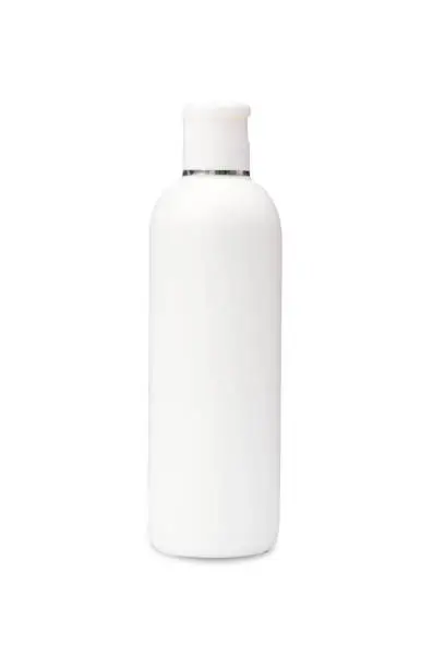 Photo of Plastic bottle color white isolate