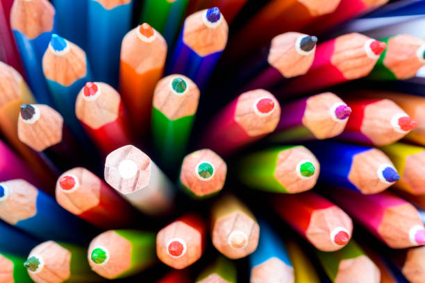 istock Bunch of sharp colorful pencils 686253826