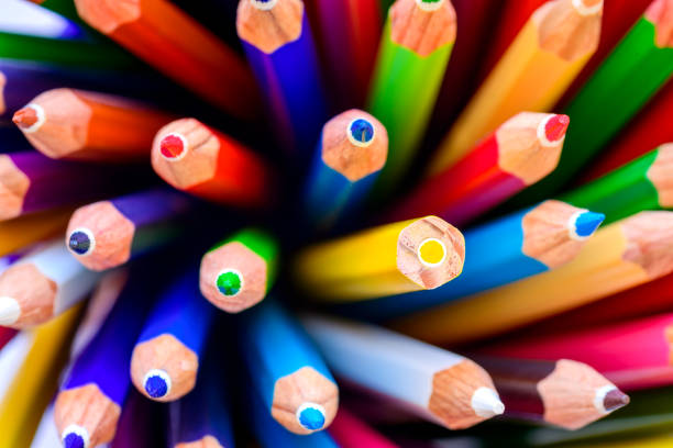 istock Bunch of sharp colorful pencils 686253850