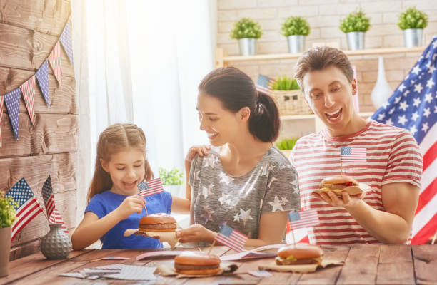 istock Patriotic holiday. Happy family 686254720