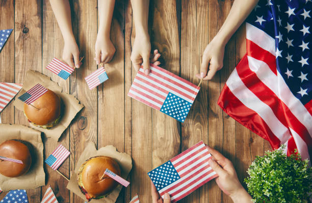 istock Patriotic holiday. Happy family 686254796