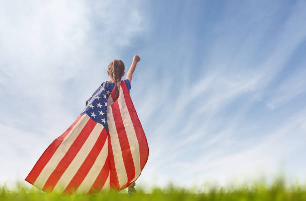 istock Patriotic holiday. Happy kid 686264332