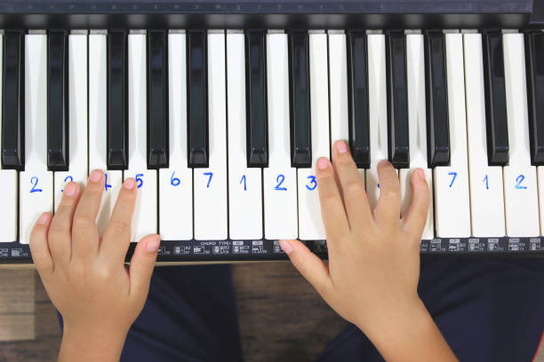 istock Young boys hands playing music on electronic piano or keyboard 686266954
