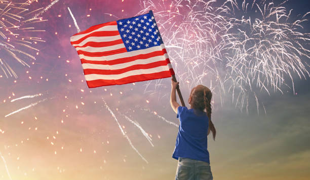 istock Patriotic holiday. Happy kid 686268116
