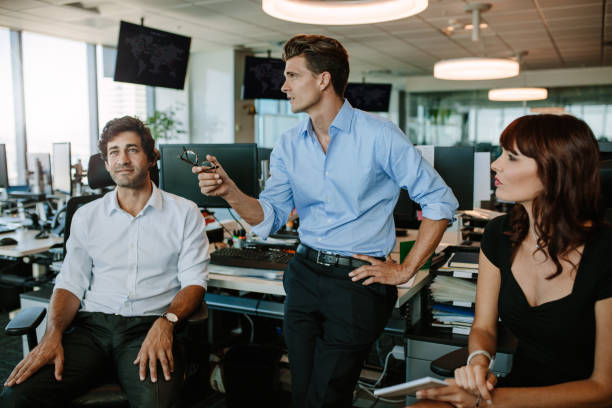 istock Mature businessman discussing new plans with colleagues 686268322