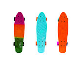 istock Collection of colorful skateboards 686275542