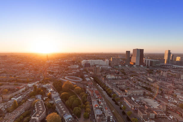 istock The Hague panorama at sunset 686278038
