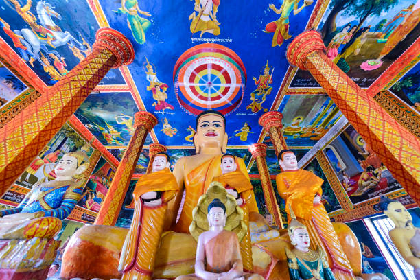 Lolei, Cambodia - January 4, 2017: View of Wat Lolei temple interior. Wat lolei is a Buddhist temple and monastery built near the historical Khmer site of Rolous, 14 kilometers from Siem Reap