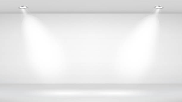 사진 스튜디오 룸입니다. 빈 흰색 인테리어입니다. 벡터 템플릿 일러스트입니다. 벡터 일러스트 레이 션 - 0명 stock illustrations