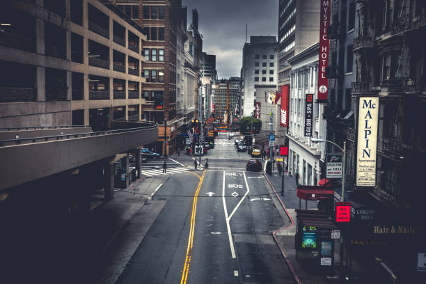 San Francisco downtown and financial district city streets