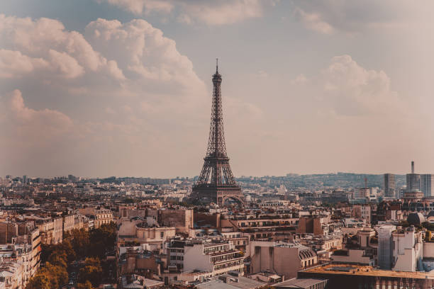 istock overlooking the street and the Eiffel Tower in Paris from the arc de triumph 686320776